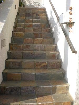 Tile steps before