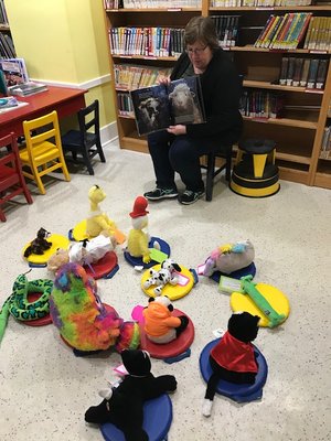 Story Time - stuffed animal friends library sleepover