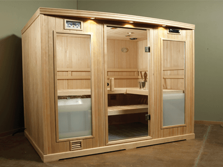 Finnleo Saunas are sold at Hershberger's.