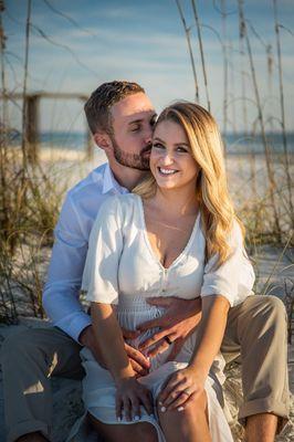 Romantic engagement session on the beach.