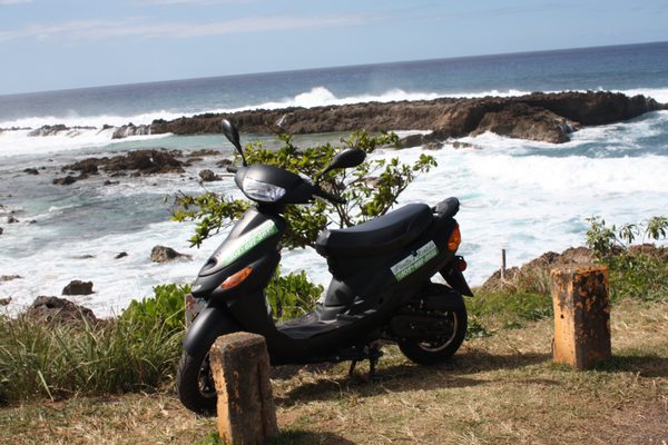 Parking is never a problem with a moped. Locks are included with every rental.