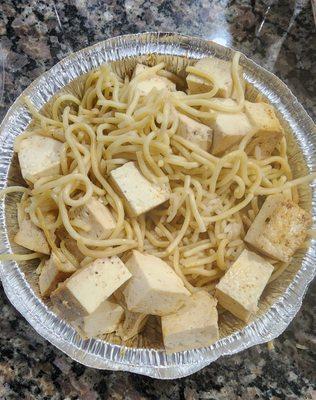 Noodles, rice, and tofu.