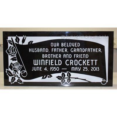 24 x 12 x 3 Headstone in our Jet Black Granite. Any questions? Give us a call!