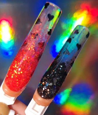 Encapsulated Acrylic Glitter with heart glitter