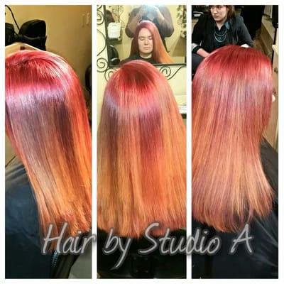 Beautiful Fire Ombre by Stylist Ashley