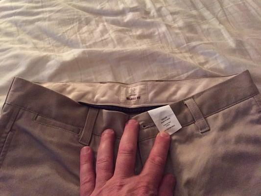 Here are my pants they shrunk from a 38 to an 18. They should seek a new line of work.