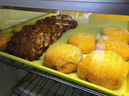 Glazed Jelly Donuts, Apple Fritters, Cinnamon Sugar Bavarian Creme Donuts