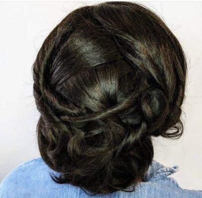 Silk Press & Updo for Special Occasion