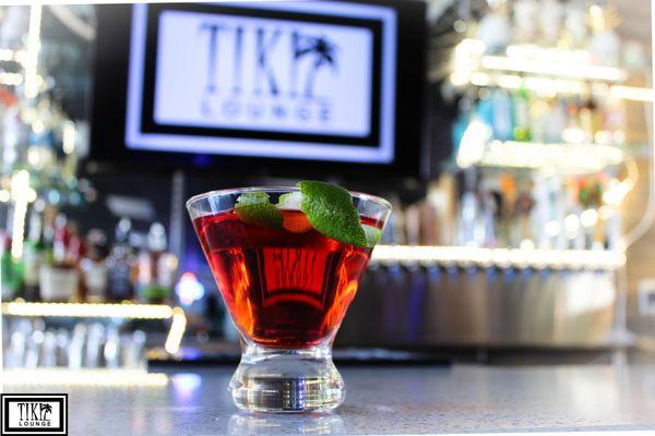 Pictured is a Cosmopolitan. Tiki Lounge Mondays $5 Featured Martini All Day on Monday