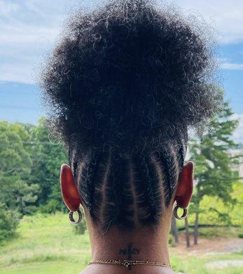 Nia's meticulous braided tamed those little flyaway silver streaks, 7.10.2021.