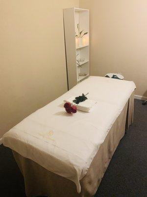 Massage area. Clean and peaceful.