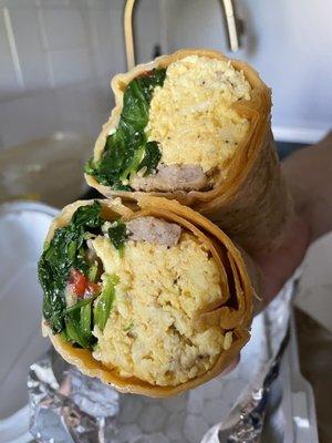 Sauteed Veggie and Egg wrap