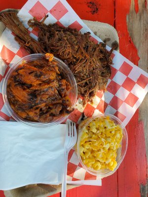 Brisket with yams and Mac