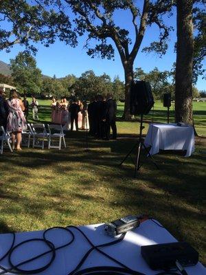 Ceremony Sound on Golf Course at Silverado Resort and Spa. Napa.