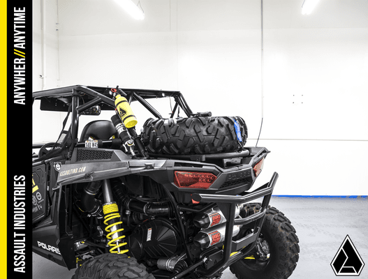 Add a spare tire rack to your rzr and keep your bed space