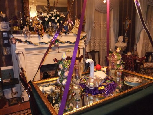 dining room set for our annual Mardi Gras festivities