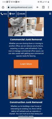 Junk removal for commercial and construction