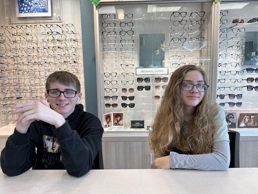 Picking out new glasses at Canyon City Eyecare.