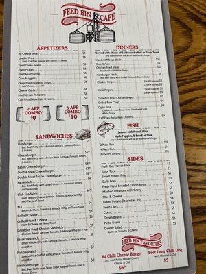 Menu front