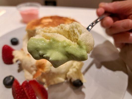 Souffle Pancake with Matcha Cream