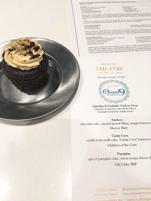 Snickers cupcake... Delicious!  Also, menu and recipes.