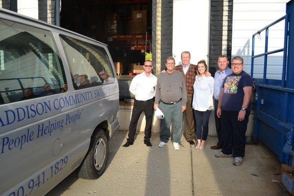 Donating Turkeys to the local community food bank.