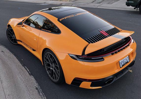 McLaren Orange wrap on 911 Porsche