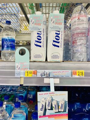 Flow Water-Naturally Alkaline, natural electrolytes, 8.1pH spring water. Eco-sustainable package. Here at Walmart!!