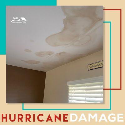 Water Damage in the ceiling after hurricane Ian