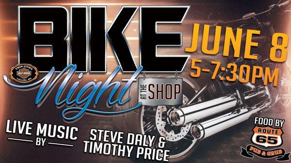 Bike Night at the Shop - Friday June 8th 5 to 7:30 pm