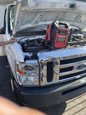 Jump start U-Haul battery