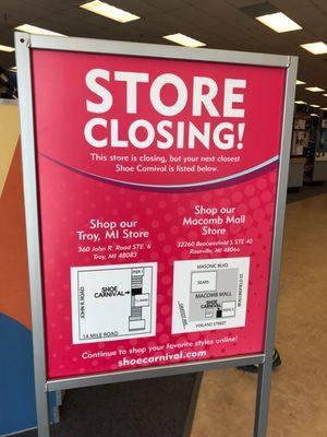 Store closing