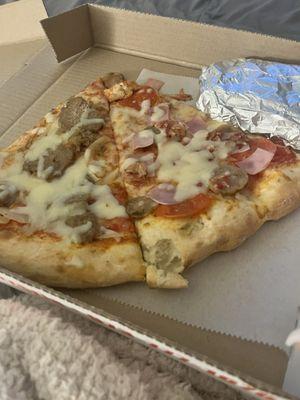 "Sicilian " slice and meat lovers regular slice