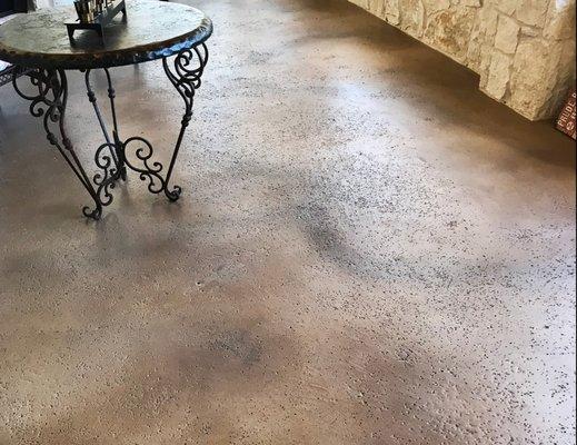 Stained and sealed concrete