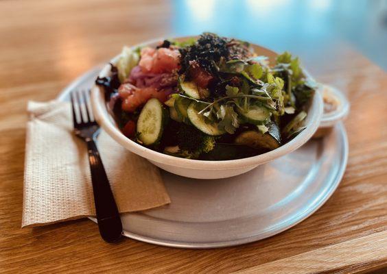 Build your own Chicken bowl with peanut sauce. $11.62+ 20% tips = $13.94