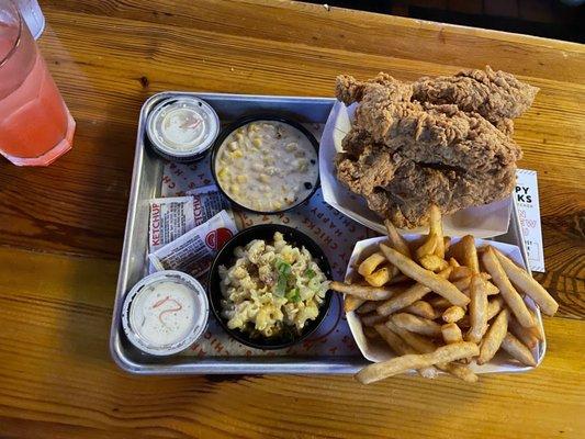 Classic chick meal with Bacon Mac & Cheese