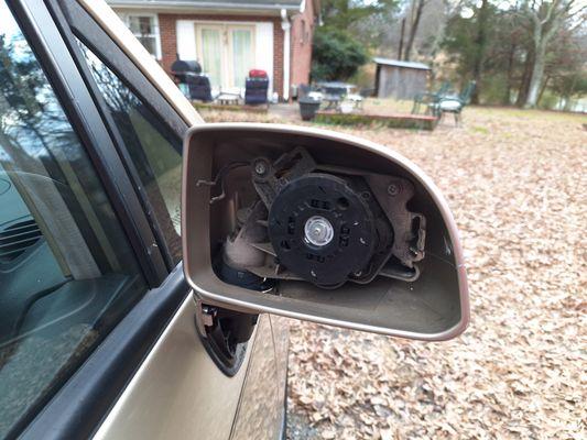 Right side mirror broken on front right side, deer ran out in front of me.