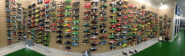 Giant wall of cleats.