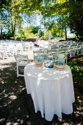 the way we had the garden set up for our ceremony. processional from the bridal suite!