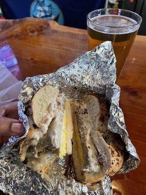 The Lumber Jack Bagel and a Pale Ale