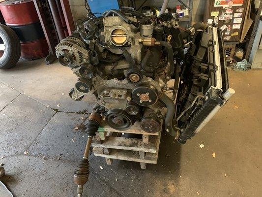 Replaced worn engine with low mileage unit