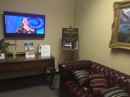 They have 2 waiting rooms with many couches, chairs and magazines, as well as TVs and informative brochures.