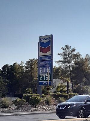 Price for gas at chevron- 8/31/20