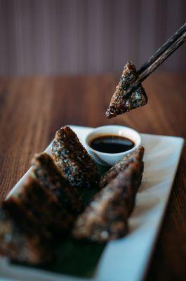 A deep fried chive pancake. Look good and yummy!