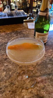 French 75 with Grand Marnier, made during cocktail class