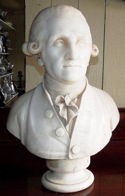 Important marble bust of Washington made in America circa 1800.