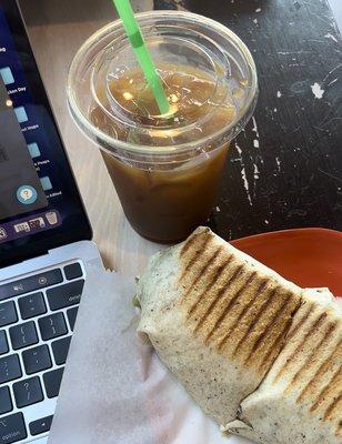 Breakfast Burrito and Cold Brew Coffee