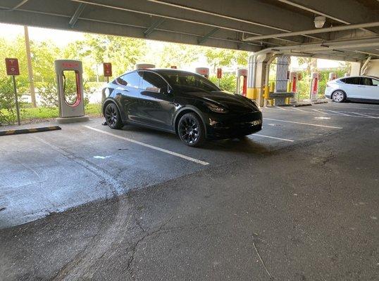 Our Tesla at this charging location