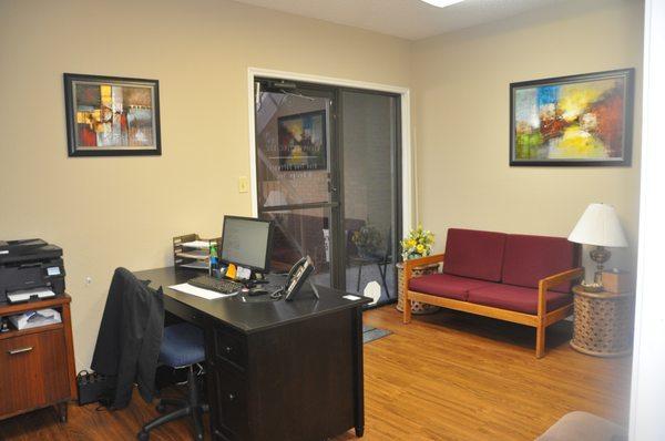 Visitor Area with Hot Coffee and Cold Bottled Water