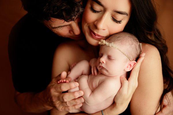 posed newborn session in the studio